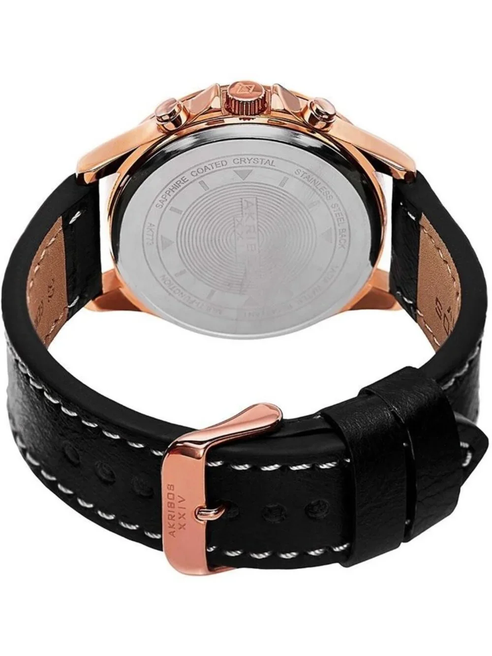 NWT Akribos XXIV Black Dial Multi-function Men's Watch